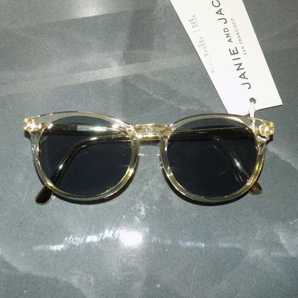 Janie And Jack Classic Gold Clear Frame Sunglasses Size 2-4 Years NEW